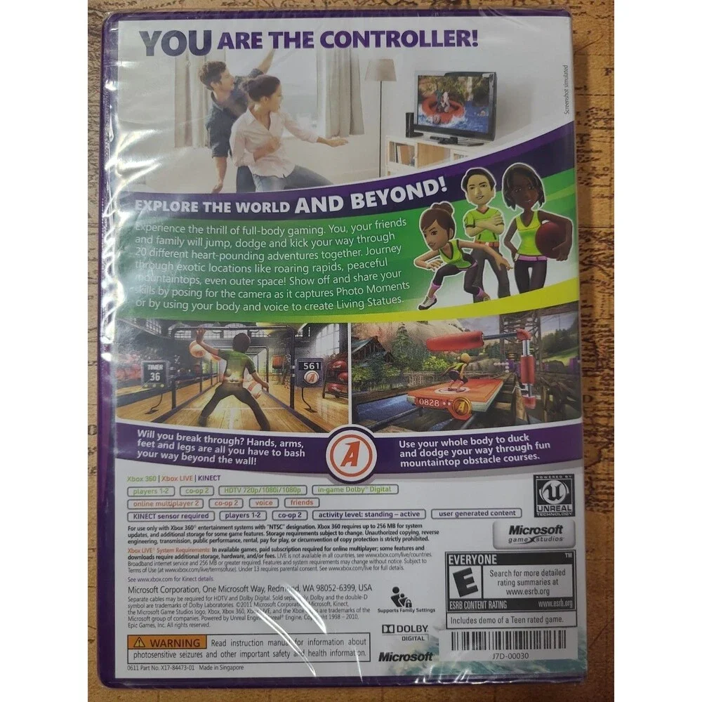 Kinect Adventures   For Xbox360 Brand New & Factory Sealed